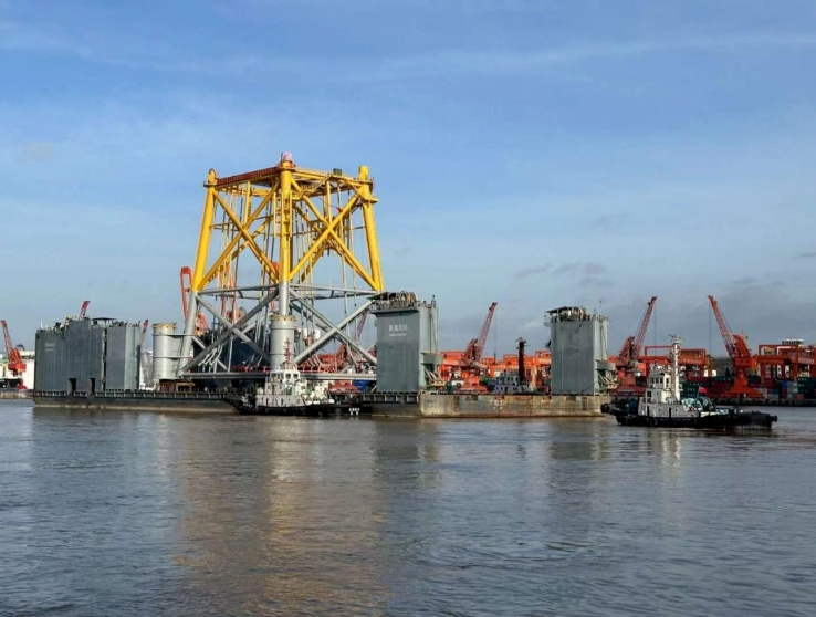 助力千瓦級(jí)海上風(fēng)電項(xiàng)目建設(shè)|公司承建中廣核惠州港口10+1導(dǎo)管架項(xiàng)目完工